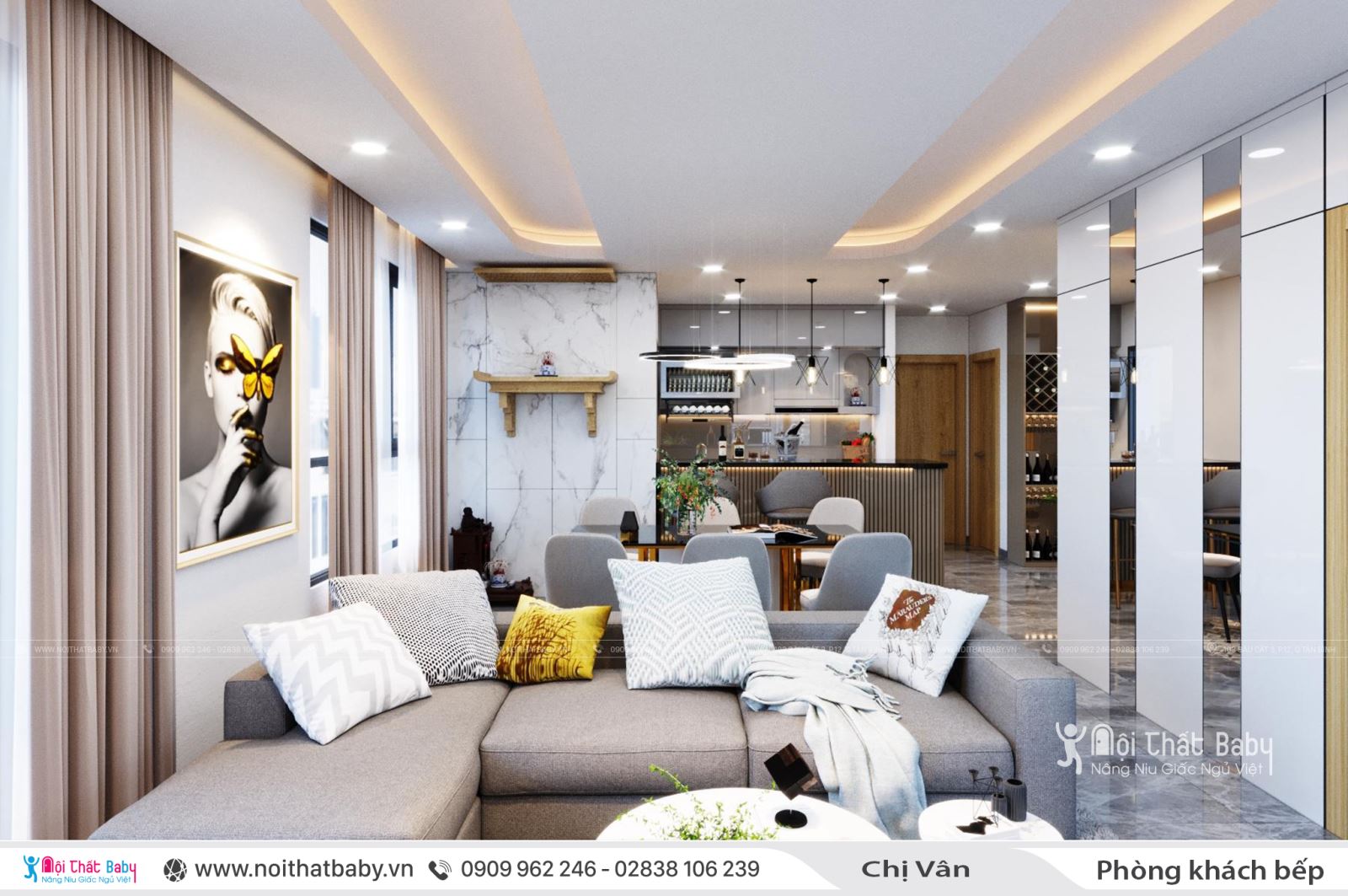 Thiết kế nội thất nguyên căn hiện đại tại Emerald Celadon City 106m2